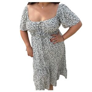 Plus Size•Floral Off the shoulder Dress